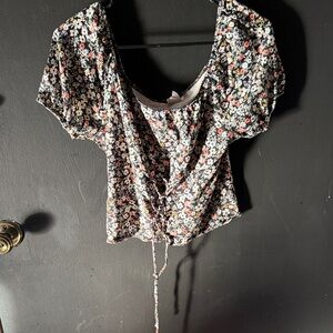 No Boundaries Black Floral Blouse